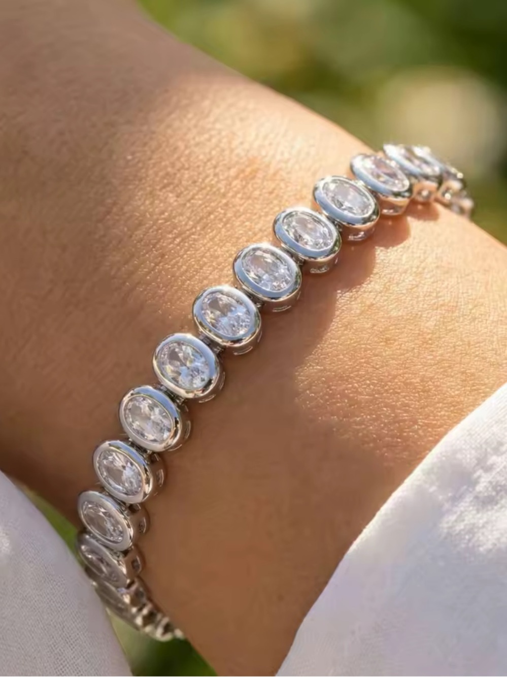 Elegant Silver Clear CZ Tennis Bracelet